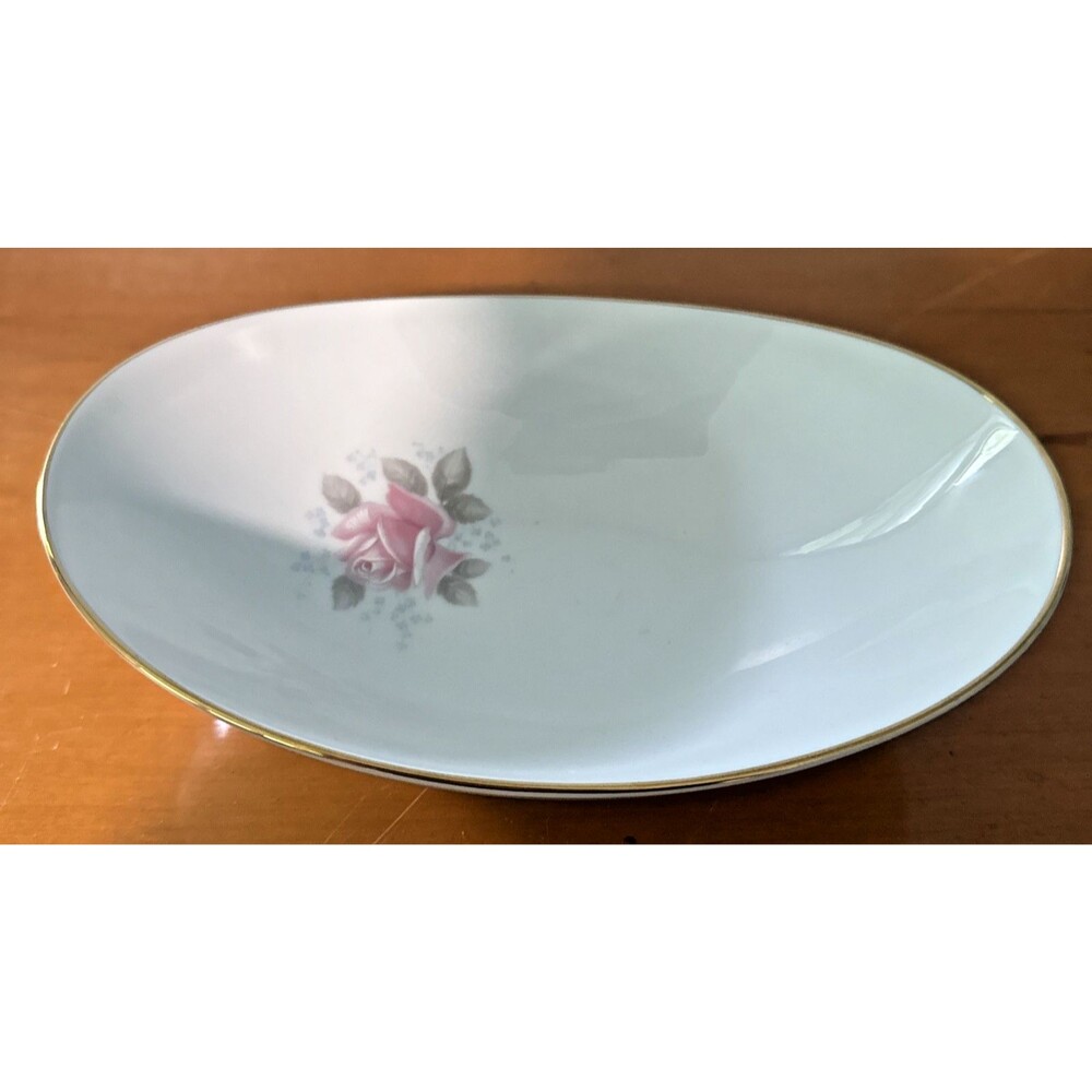 Noritake Roseville 10" Oval Serving Pink Roses Vegetable Bowl 6238 Vintage 1960s